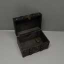 ELLDOO Wooden Treasure Chest with Lock, Vintage Pirate Chest Keepsakes Box for Kids Gifts, Handmade Treasure Storage Decorative Box for Jewelry Coins Collectibles, Small