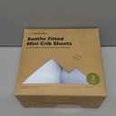 2-Pack Mini Crib Sheets Fitted - 38x26 Pack N Play Sheets for Pack and Play Mattress, Organic Cotton, Soft & Breathable Playard Bedding, Neutral Mini Toddler Bed Cover for Boys, Girls (Blue Flax)