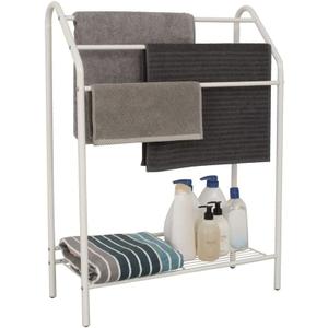 3 Bar Towel Rack w/Shelf for Bathroom and Kitchen, White