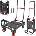 2-in-1 Hand Truck Dolly Foldable,330LB Folding Hand Truck Heavy Duty Carrying, Combination of 4 Wheels and 2 Wheels Convertible Dolly Cart with Retractable Handle cart for Moving Office Carts