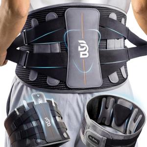 DR. BRACE Lower Back Brace for Men & Women for Lower Back Pain Relief, Revolutionary Versatile Splints System & Removable Lumbar Pad, Adjustable & Breathable Back Support Brace (41.3-47.2)