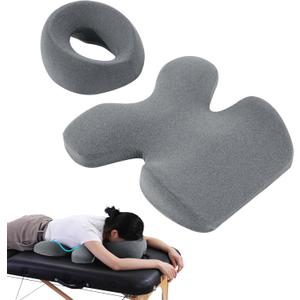 MABOZOO Face Down Massage Pillow, Face Down Pillow for Sleeping with Non-Slip Bottom, Home Head Cushion and Chest Cushion for SPA, Sleep (Gray)
