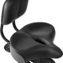 MOONCOOL Oversized Bike Seat with Adjustable Backrest, 12" 12" Wide Padded Saddle for Bicycles, Tricycles & Exercise Bikes, Memory Foam & Shock-Absorbing, Waterproof PU, Fits 7/8" Seat Posts