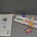 STOFINITY Kids Art Display for Wall - Children Artwork Display for Kids Art Hanger, Look What I Made Sign With Clips, Wood Hanging Child Picture, Artwork Storage Board for Bedroom Playroom Classroom