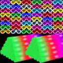 Oleitodh Glow in the Dark Party Supplies Set Bulk Neon Party Favor Toys Includes 30 Led Light up Glasses 10 Color 30 Light up Foam Sticks Bulk for Disco Wedding Birthday Concert Halloween Raves Party