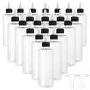Yephets 22Pack 8oz Plastic Squeezing Bottles, Clear Oil Dispenser Dropper Bottle Applicator with Twist Top Cap and Leak-Proof Inner Gasket for Crafts, Art, Glue, Paint and More (8 OZ)