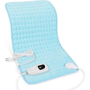 Deepsoon Heating Pad, Electric Heating Pads for Back, Neck, Abdomen, Moist Heating Pad for Shoulder, Knee, Arms, Legs, Dry/Moist Heat & Auto Shut Off, Christmas Gifts for Men and Women, Light Blue,24x12 Inch