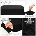 Newwiee Set of 4 Stretch Patio Cushion Covers Sofa Couch Seat Chair Slipcovers Cushion Cover Replacement Furniture Protector for Pets Washable(Black,Seat Cover,Solid)