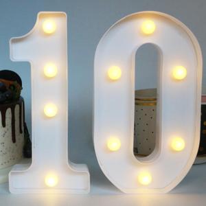 H:8.26 Inches Light Up Numbers 10 Centerpieces Table Sign, Happy 10th Birthday Decorations for Girl, 10 Year Old Anniversary Party Decor for Boy