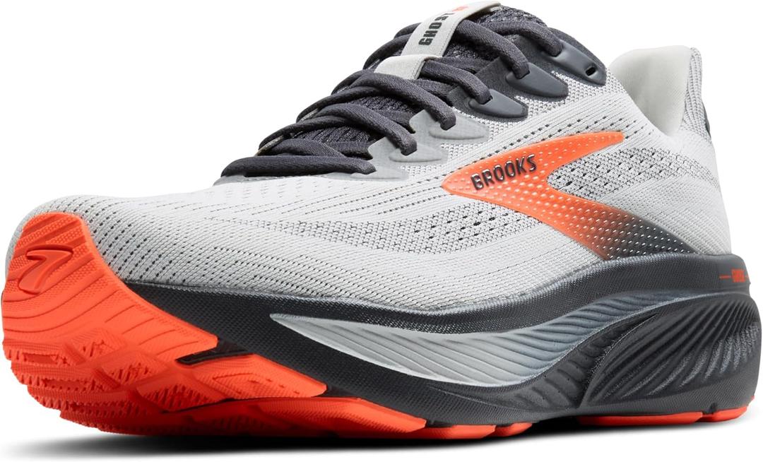 Brooks Mens Ghost 17 Neutral Running Shoe (12.5, Oyster Mushroom/Orange/Ebony)