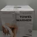 SereneLife Towel Warmer - Compact 23L Bathroom Towel Heater with Essential Oils Disc Holder, Adjustable Timer, Auto Shut-Off, Power Cord Storage & LED Display, Fits 2 Oversized Towels (White)