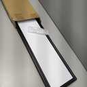 Ireer 1 Pcs Slim Skinny Whiteboard with a Tray to Do List Portable Narrow Tall Dry Erase Board for Door Wall Mounted Aluminum Magnetic Board for Home Office, 7.9"x 31.5" (Black)