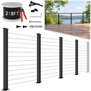 42" Modular 12-16FT Cable Railing Post Kit for Deck