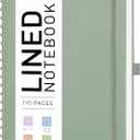 AHGXG Lined Spiral Journal Notebook for Women Men, 8.5" x 11", A4 Large, College Ruled, Hardcover Leather, 100 GSM Paper, Notebooks for Work School Note Taking Writing, Sage Green