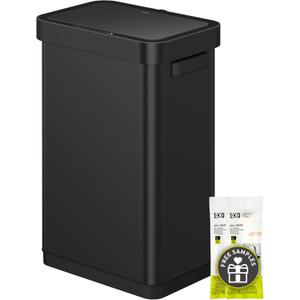 EKO Deluxe Mirage-T 50 Liter / 13.2 Gallon Touchless Rectangular Motion Sensor Trash Can, Matte Black Stainless Steel Finish EKO Deluxe Mirage-T 50 Liter / 13.2 Gallon Touchless Rectangular Motion Sensor Trash Can, Matte Black Stainless Steel Finish