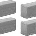 Homoyoyo 4PCS Armrest Covers Stretch Armchair Slipcover Protector Anti- Stain Washable Furniture Protector Arm Covers for Chairs Sofa Recliner Sofa Couch (Light Grey)