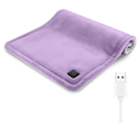 USB Plug-in Heating Pad for Travel Warmth Outdoors, Non-Rechargeable Small Heated Pad 5V Heat Therapy for Pain Relief Abdomen Cramps, 3 Heat Settings & Auto Shut Off (12"x 16") Purple