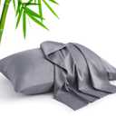 BEDELITE Pillow Cases Standard Size Set of 2, Rayon Derived from Bamboo, Cooling Pillow Cases for Hot Sleepers & Night Sweats, Breathable and Silky Soft Envelope Pillowcases(Grey, 20"x26")