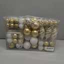 Shatterproof Christmas Ball Ornaments Set, 130 Pack Christmas Tree Decorations, Assorted Hanging Christmas Balls Bulk for Holiday Indoor Outdoor Xmas Party Decor (130 Golden)