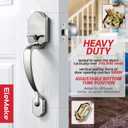 Front Door Handleset Entry Door Handle Set with Cove Knob for Right and Left Handed Sided Doors, Interior and Exterior Entrance Passage Lock, Satin Nickel