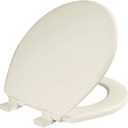 Bemis Ashland Modern Wood Toilet Seat with Decorative Edge, Slow Close, Secure Hinges, Made in USA, Round, Biscuit