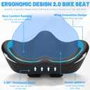 CDYWD Noseless Oversized Bike Seat for Men Women Comfort, Extra Wide Padded Bicycle Seat Cushion, Large Comfortable Bike Saddle for Peloton, Stationary Exercise Bike, Beach Cruiser, City Bike, Ebike