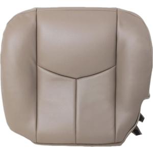 SecosAutoparts Driver Side Bottom Leather Replacement Seat Cover Tan # 522 Compatible with Chevy Tahoe Suburban Silverado Avalanche Sierra Yukon 2003 2004 2005 2006 2007