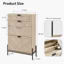 Shoe Cabinet Storage with 2 Flip Drawers, Narrow Hidden Shoes Cabinet Organizer for Entryway, Freestanding Slim Shoe Rack Front Door Entrance(Oak), Medium