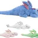 Trsnyl Giant Weighted Stuffed Animal 10Lbs 35.4", Heavy Soft Dragon Plush Toy, Blue Weighted Dragon Stuffed Animal for Kids and Adults, for Comfort and Relaxation