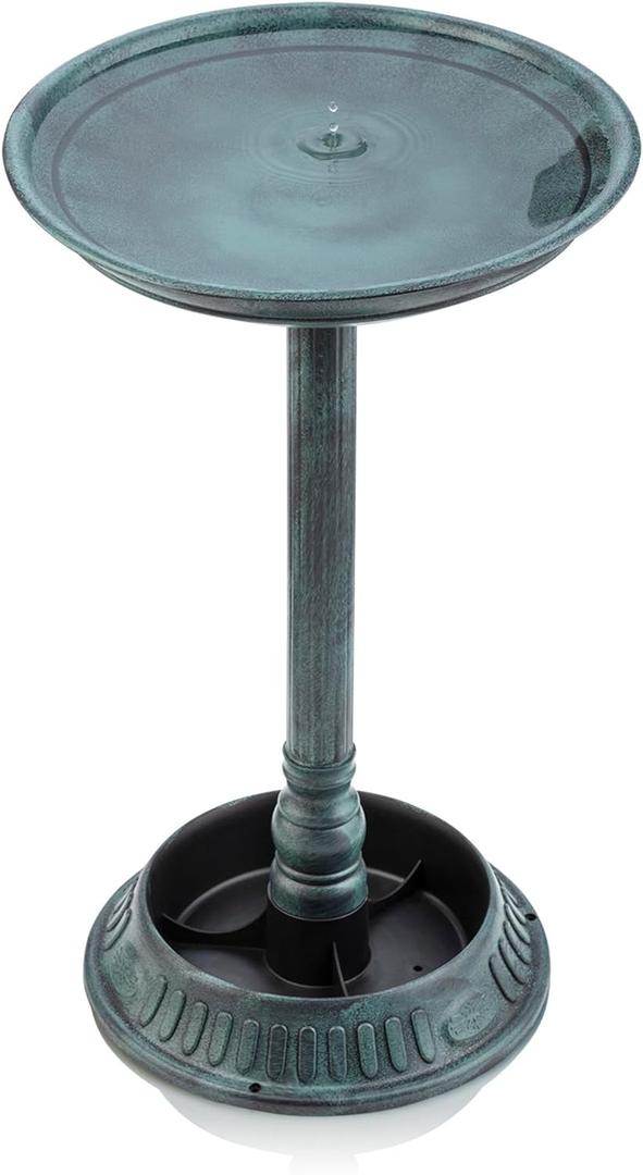 Alpine Corporation - 25" Tall Outdoor Birdbath with Planter Yard Statue, Green  Stunning Garden Accent to Attract Birds - Durable Polypropylene Construction for Patio, Deck, or Yard
