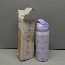 Bow Insulated Stainless Steel Water Bottle with Straw for Sports and Travel, 32oz, Gifts for Women Girls Friends Teens Birthday Christmas (Purple)