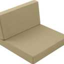 PRIMEPATIO Outdoor Cushions for Patio Furniture, Outdoor Seat and Back Cushion, Waterproof Hampton Bay Deep Seat Replacement Couch Cushions for Garden Lawn, 28.5x28.5 (Light Khakilack)