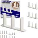 Sliding Closet Door Floor Guide, ABS Sliding Closet Door Hardware for 1-3/8" Thick Door, White Closet Door Guides for Cabinet Floor with Screws, 4 Packs