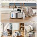 CEESC Cordless Cat Water Fountain Stainless Steel, 4L/135oz Automatic Pet Water Dispenser with Motion Sensor, Multi-Filtration, Ultra Quiet Pump, Long-Lasting 4000mAh Battery for Indoor Cats & Dogs