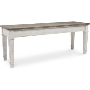 Signature Design by Ashley Skempton Farmhouse Storage Bench, Distressed Finish, Seat With Hidden Storage, Wood, 48" W x 15" D x 18.5" H, White & Light Brown