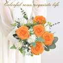BLEUM CADE 36Pcs Artificial Flowers Fake Roses with Stems, Orange Boxed Foam Roses for DIY Bouquets Centerpieces Wedding Party Arrangement Bridal Shower Decor