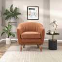 Lexicon Alard Tufted Fabric Barrel Accent Chair, Rust 31"D x 30"W x 30"H
