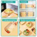 55 Pack 25 oz Disposable Paper Bowls with Lids Meal Prep Containers, 25.3oz 55 Sets