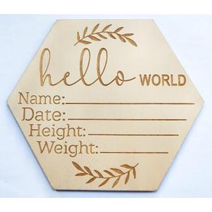 Handmade Welcome Baby Essentials for Nursery, Birth Announcement Sign for Hospital, Wooden Newborn Name Sign Gift Decor