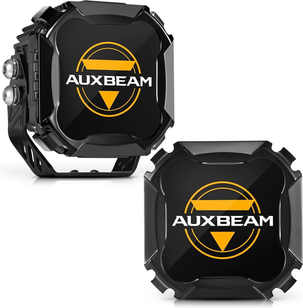 Auxbeam 4 inch Pod Light Covers, Black Offroad Cover Waterproof Polycarbonate Protective Lens for LED Pods Driving Fog Light (Fit for ZD000860, ZD000861, ZD000862), Pair