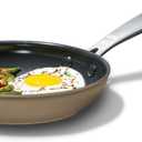 OXO Enhanced 8 Nonstick Frying Pan Skillet, Ceramic PFAS-Free Cookware, Stainless Steel Handle, Eggs & Omelets, Dishwasher & Oven Safe, Biscuit Brown