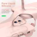 HATOSHI for iPhone 12 Case, [Upgraded Camera Protection] Liquid Silicone Phone Case with 2 Screen Protectors, Soft Anti-Scratch Microfiber Lining Shockproof Phone Cover, 6.1 inch, Pink