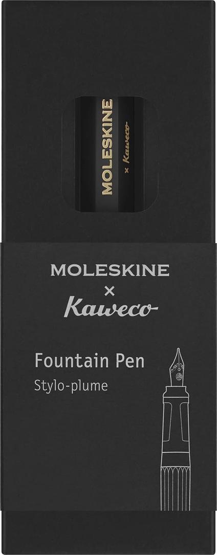Moleskine x Kaweco, Fountain Pen, Medium Nib, Black with Blue Ink