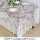 ShinyBeauty Lace-Tablecloth-Rectangular 60x120-Inch Lace Table Cloth 2 Pack Floral Lace Tablecloth White Vintage Table Cover Floral Overlay Tablecloth Rustic Party Tablecloth (2, White)