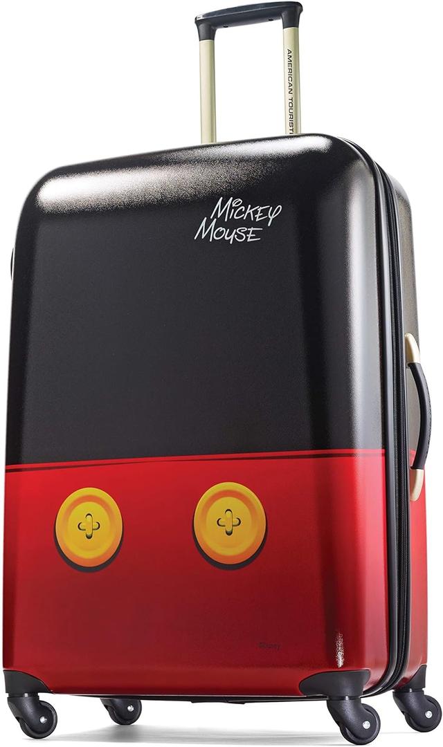 American Tourister Disney Hardside Luggage With Spinner Wheels, Mickey Mouse Pants, Checked-Large 28-Inch