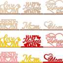 Cinnvoice 6 Pcs Mother's Day Crafts Color Your Own Happy Coloring Wooden Mom Tabletop Signs Decorations Set Happy Mother's Day Love Good Mom Wooden Crafts Gifts for Painting DIY Home Table Decor
