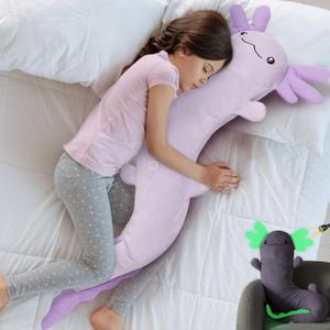 MaoGoLan Large Axolotl Plush Body Pillow, XL Axolotl Stuffed Animal for Kids, Salamander Plush Glow in The Dark, Christmas Valentine Birthday Gifts Purple