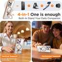 Magnetic Ring Stand Case for iPhone 15 pro max, 16FT Military-Grade Protection Shockproof, Non-Slip, Anti Scratch, Textured Grip & Clear Back for Hands-Free Video Calls (Clear Brown)