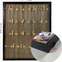 Clip Picture Frame with LED Fairy Lights, Solid Wood Frame with Wooden Clothespins to Hang Photos, Cute Accents, and Mementos, Vintage Home Decor, 15.75 x 19.25 (Black)