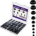 150PCS Flexible Rubber Plugs for Round Holes, 9 Sizes Rubber Plugs for Holes Assorted Sizes, Silicone Snap Locking Hole Plugs for Bathroom Sink, Tub, Car Wiring Furniture, Round Bottles Pipe